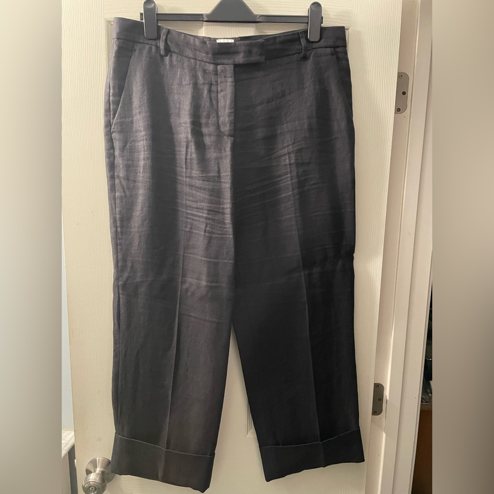 QL2 Black Womens Italian Classic Fit Trousers with Subtle Texture